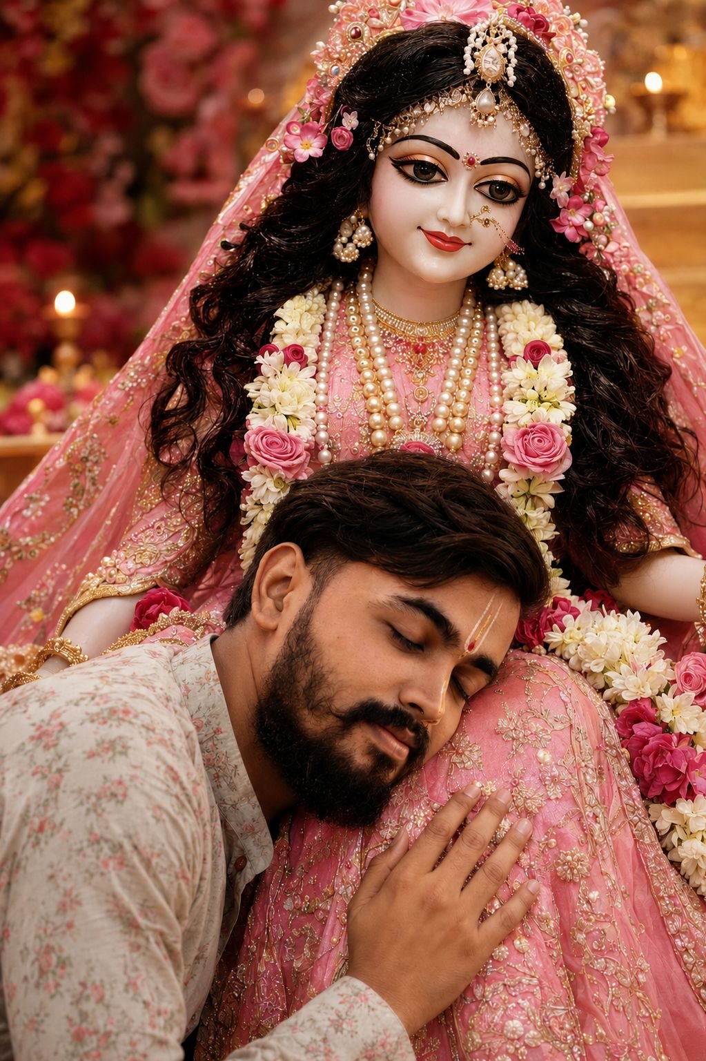 Radha Rani Devotional AI Photo Prompt | Cinematic Krishna Bhakti Portrait